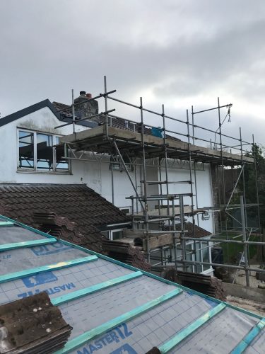New roof being fitted on a domestic property